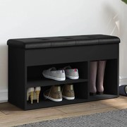vidaXL Banco sapateira 82x32x45,5 cm derivados de madeira preto