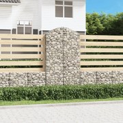 vidaXL Cesto gabião arqueado 100x30x180/200 cm ferro galvanizado