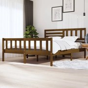 Estrutura de cama super king 180x200 cm madeira castanho-mel