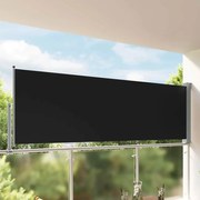 vidaXL Toldo lateral retrátil para pátio 120x300 cm preto