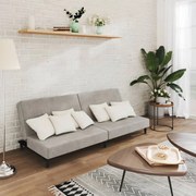 vidaXL Sofá-cama de 2 lugares veludo cinzento-claro