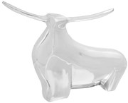 Escultura de Touro vidaXL Prateada 37x44x17 cm Alumínio
