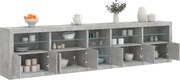 vidaXL Aparador com luzes LED 283x37x67 cm cinzento cimento