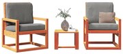 vidaXL 3 pcs conjunto lounge de jardim pinho maciço castanho-mel