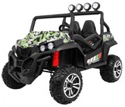 Carro elétrico para Crianças 2 Lugares, 24V 4x4 Grand Buggy 4x4 LIFT Moro RodasEspuma EVA, Assento couro ecológico Camuflado