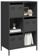 vidaXL Móvel alto 68x39x103,5 cm aço preto