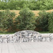 vidaXL Cestos gabião arqueados 3 pcs 300x30x40/60 cm ferro galvanizado