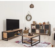 Conjunto de Mobiliário de Sala de Estar Cosmo – Pinho Atlântico Preto