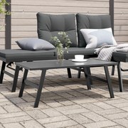 vidaXL Mesa de centro para jardim 90x45x35 cm aço revestido a pó preto