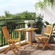 vidaXL 3 pcs conjunto jantar dobrável p/ jardim madeira acácia maciça