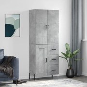 vidaXL Armário alto 69,5x34x180 cm derivados de madeira cinza cimento