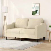 vidaXL Sofá de 2 lugares tecido 140 cm cor creme