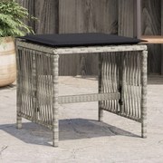vidaXL Bancos jardim c/ almofadões 4pcs 41x41x36cm vime PE cinza-claro