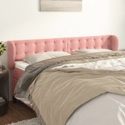 Cabeceira de cama c/ abas veludo 183x23x78/88 cm rosa