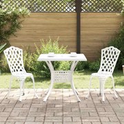 Conjunto de Bistro de Jardim 3 Peças vidaXL Branco em Alumínio Fundido