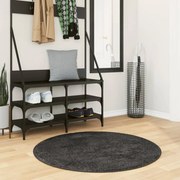 vidaXL Tapete shaggy de pelo alto PAMPLONA Ø 100 cm antracite