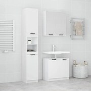 vidaXL 3 pcs conjunto móveis casa de banho madeira processada branco