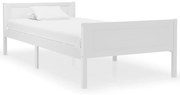 vidaXL Estrutura de cama 100x200 cm madeira pinho maciço branco