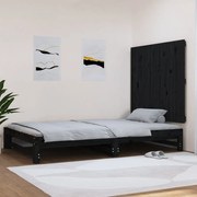 vidaXL Cabeceira de parede 108x3x90 cm madeira de pinho maciça preto
