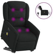 vidaXL Poltrona elétrica elevatória massagens tecido preto