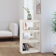vidaXL Estante/divisória 60x30x103,5 cm madeira de pinho maciça branco