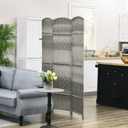 Biombo Dobrável de 3 Painéis Divisor de Ambientes 135x180 cm Ecrã de Privacidade de Polipropileno Cinza Misto