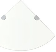 vidaXL Prateleiras canto 2pcs suportes cromados 35x35cm vidro transp.