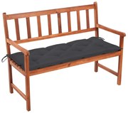 vidaXL Banco de jardim c/ almofadão 120 cm madeira acácia maciça