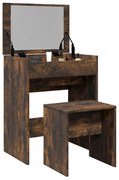 vidaXL Toucador e banco 60x40x113,5 cm carvalho fumado