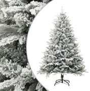vidaXL Árvore de Natal artificial com neve 210 cm PVC e PE verde