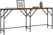 vidaXL Mesa consola 180x29x75 cm derivados de madeira carvalho fumado