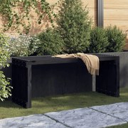 vidaXL Banco de jardim extensível 212,5x40,5x45 cm pinho maciço preto