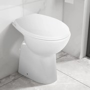 vidaXL Sanita sem rebordo 7 cm altura extra fecho suave cerâmica branco