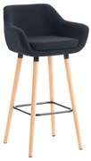 Banco de bar Grant em tecido e com estrutura de Cor Natural 55 x 99 x 46 cm Preto