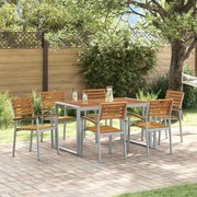 vidaXL Conjunto de Jantar de Jardim 7 Peças em Madeira Acácia Sólida e Metal.