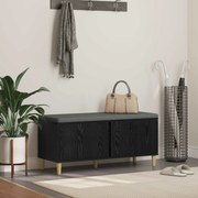 vidaXL Banco de Hall com almofada Carvalho Preto 100 x 38 x 46 cm