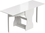 HOMCOM Mesa de Jantar Dobrável para 4 Pessoas com Prateleira, em Madeira, 160x60x75 cm, Branco | Aosom Portugal