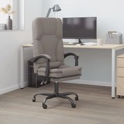 vidaXL Cadeira de escritório reclinável de massagens cinza-acastanhado