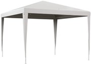 Outsunny Tenda de Jardim Desmontável Tenda para Exteriores com 4 Orifícios de Drenagem e Tubo de Aço 293x293x252 cm Branco | AOSOM Portugal