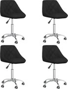 vidaXL Cadeiras de jantar giratórias 4 pcs couro artificial preto