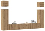 vidaXL Conjunto de armário TV parede 6 pcs madeira carvalho artisiano