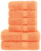 vidaXL 6pcs Conjunto toalhas banho premium SOLUND 600gsm laranja
