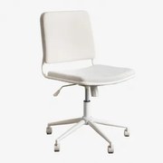 Cadeira De Escritório Com Rodas Veiga Tecido Creme Bege - Sklum