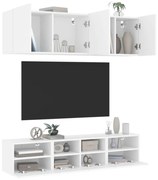 vidaXL 5 pcs móveis de parede p/ TV derivados de madeira branco