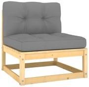 2 pcs conjunto lounge de jardim com almofadões pinho maciço