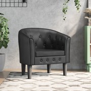 vidaXL Poltrona em couro artificial preto