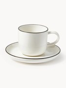 Chávenas de café expresso em porcelana com pires Facile, conjunto de 2