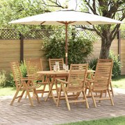 vidaXL Conjunto de Jantar de Jardim com 7 Peças Dobrável em Madeira de Teak