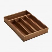 Cuberteiro 25x35 Cm Em Madeira De Acácia Aurelin Castanho Acácia - Sklum