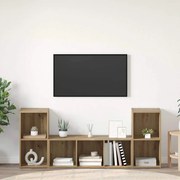 vidaXL Conjunto de móvel de TV 3 pcs Castanho Madeira processada